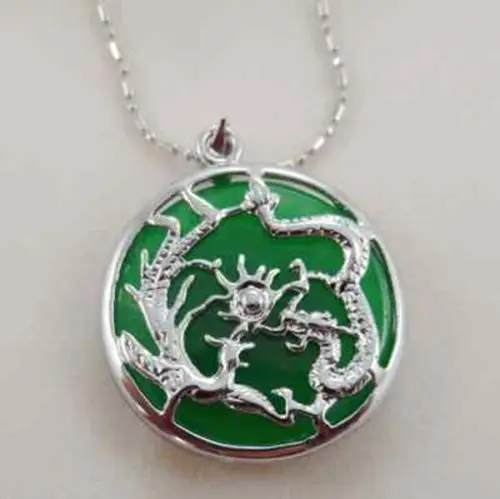 

Hot sale new Style >>>>>Green jade dragon and Phoenix shape pendant necklace