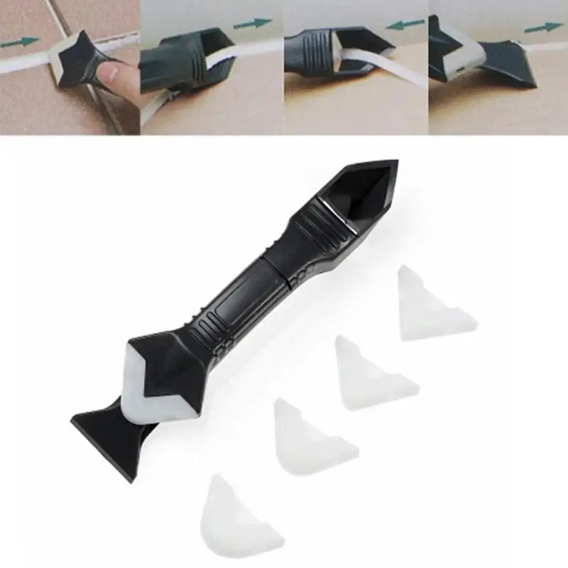 

3 in 1 Sealant Angle Scraper Silicone Grout Caulk Tool Kit Set Remover Spreader Spatula Cement for Kitchen Window Cleaner Tools