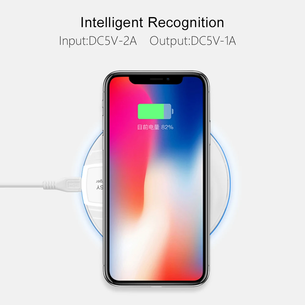 Беспроводное зарядное устройство Olaf QI для телефона iPhone XS Max XR, светодиодный USB, беспроводное зарядное устройство, быстрая зарядка для samsung Galaxy S8 S9 Plus, адаптер