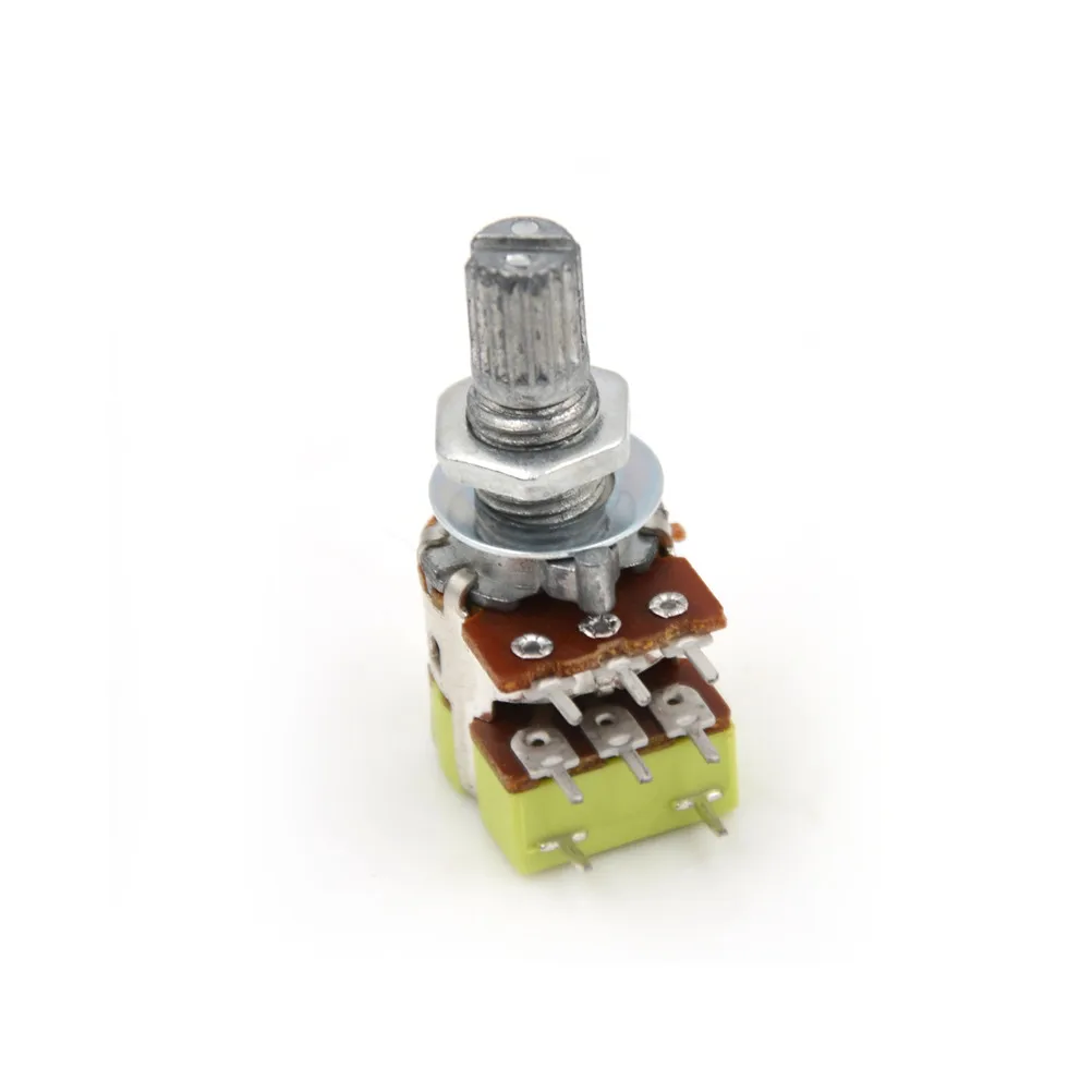 1pcs B50K 50K Ohm Dual Linear Taper Volume Control Potentiometer Switch High Quality
