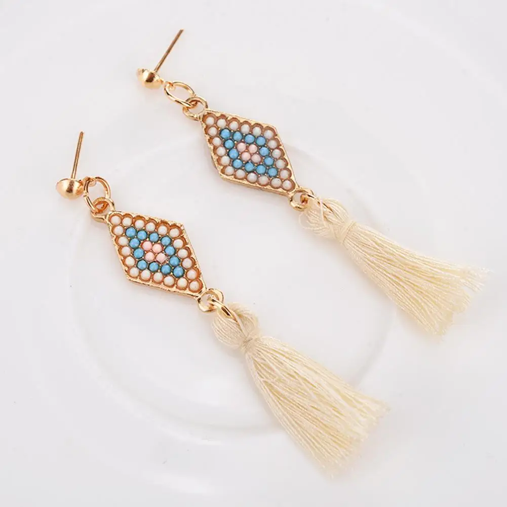 Fashion Rhombus Earrings Women Tassels Party Cocktail Club Ear Piercing