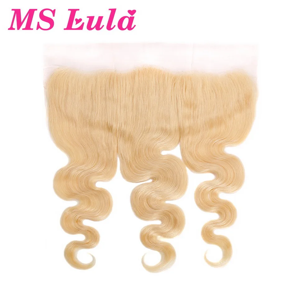 

MS Lula Hair Blonde Pre Plucked 13x4 Lace Frontal 613 Brazilian Body Wave 100% Natural Human Remy Hair Extensions Free Shipping