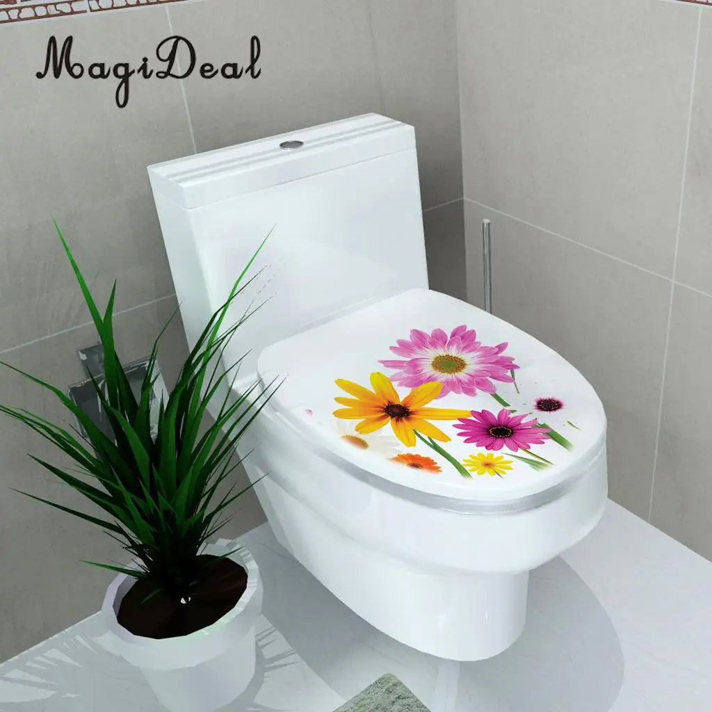 Self Adhesive Toilet Seat Cover Sticker Bathroom Closestool Lid Decal, Removable & Waterproof