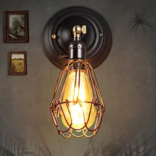 Ретро Лофт Стиль edison бра железной клетке Настенные светильники Винтаж Промышленное освещение бра для дома arandela
