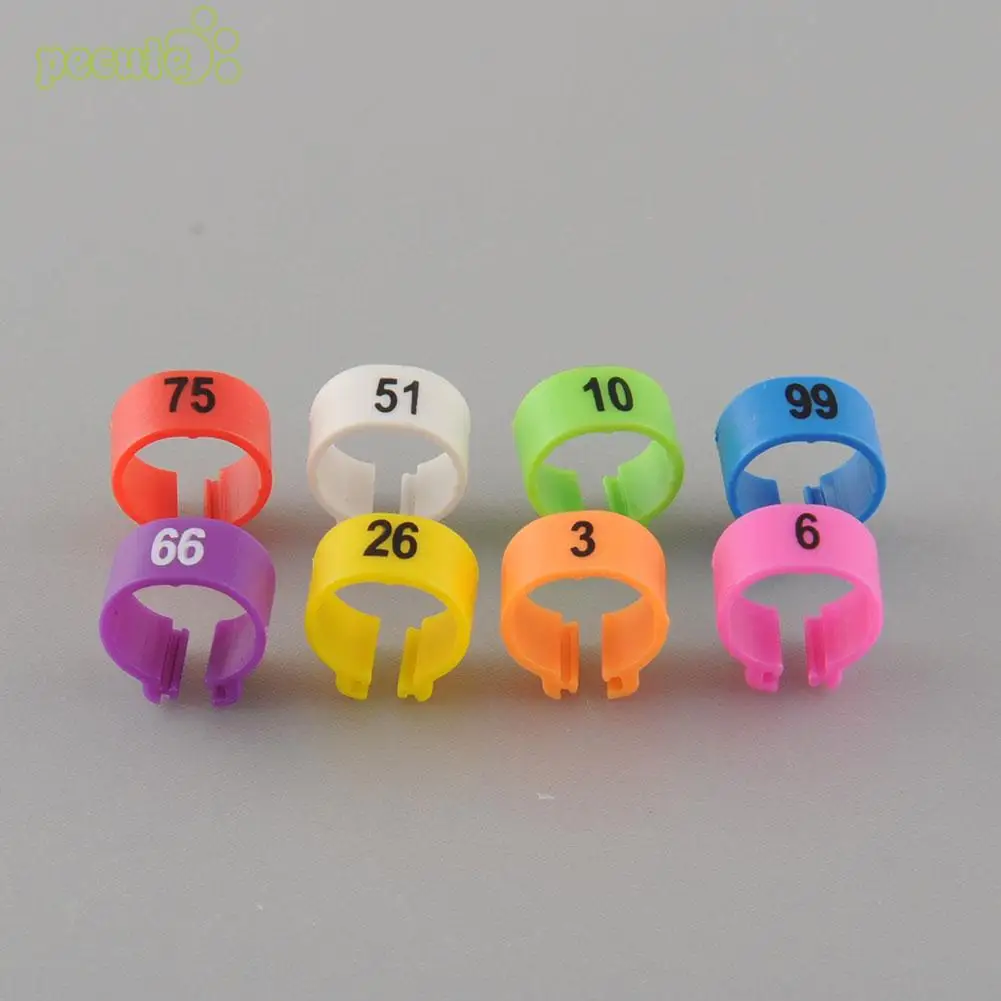 

100Pcs Poultry Leg Bands Bird Pigeon Parrot Duck Hen Rings Clip 1-100 Numbered