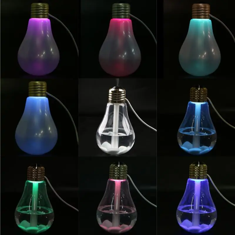 

400ml USB Clean Type Of Colorful Light Bulb Humidifier DC 5V Car Home Office Ultrasonic Mist Maker Essential Oil Diffuser