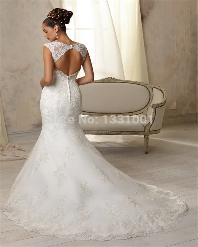 Plus Size Keyhole Back Wedding Dress