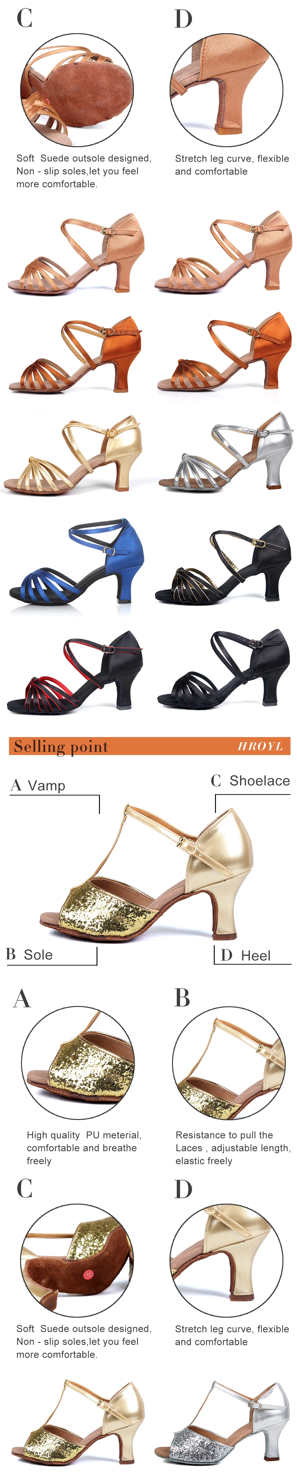 Souliers de Danse Femme Ballroom Latin Shoes Party Evening 6cm
