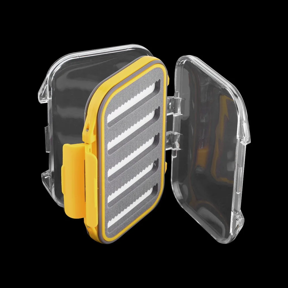 4,3x2,75x1,2 пластиковый водонепроницаемый fly fishing двухсторонний прозрачный водонепроницаемый кейс для рыбалки fly fishing Box FLY BOX - Цвет: yellow