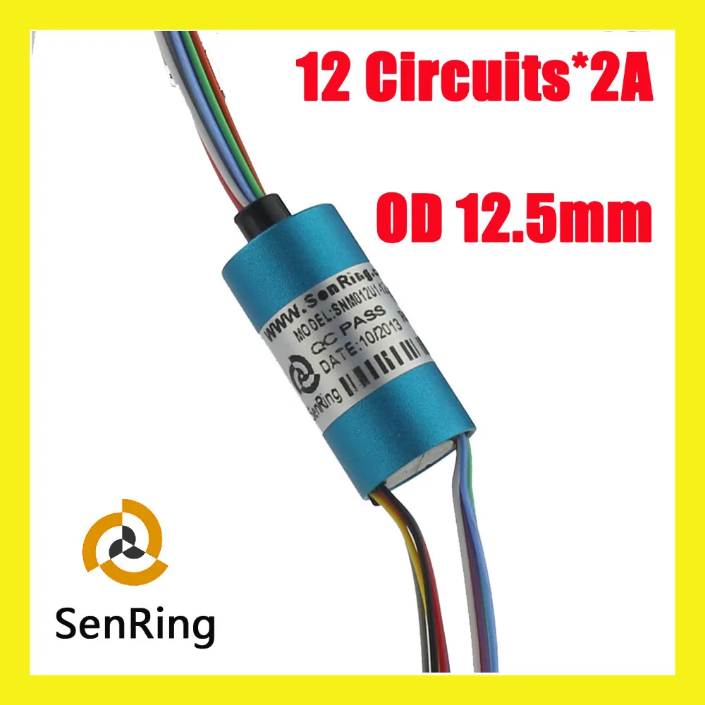 Домашнее электрическое скользящее кольцо rotaring разъем 12 схем/провода контакт сжатое Контактное кольцо OD 12,5 мм