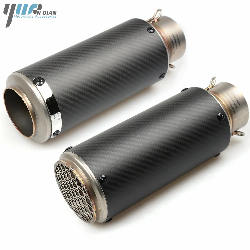 SC Motorcycle Exhaust Pipe Carbon Fiber Moto Modified Muffler Pipe For BMW KAWASAKI Z800 Yamaha TMAX 500 530 MT 07 09 MT07 MT09