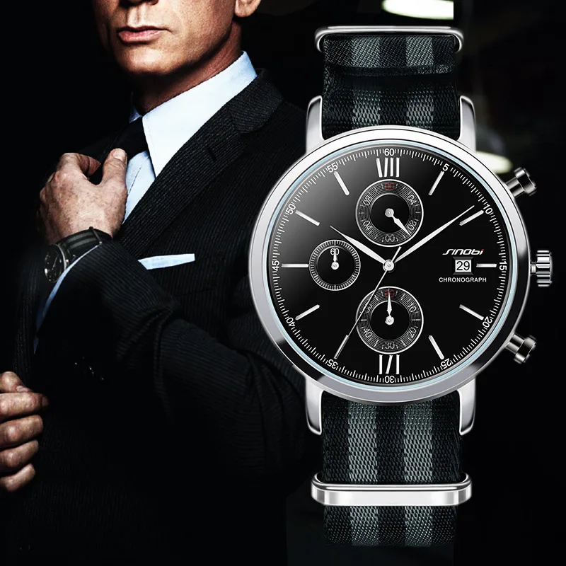 Di Modo SINOBI Militare Cronografo Mens Orologi Cinturino NATO Cinturino In  Nylon Top di Lusso di Marca Maschi Orologio Al Quarzo James Bond 007|bond  007|bond menbond james - AliExpress