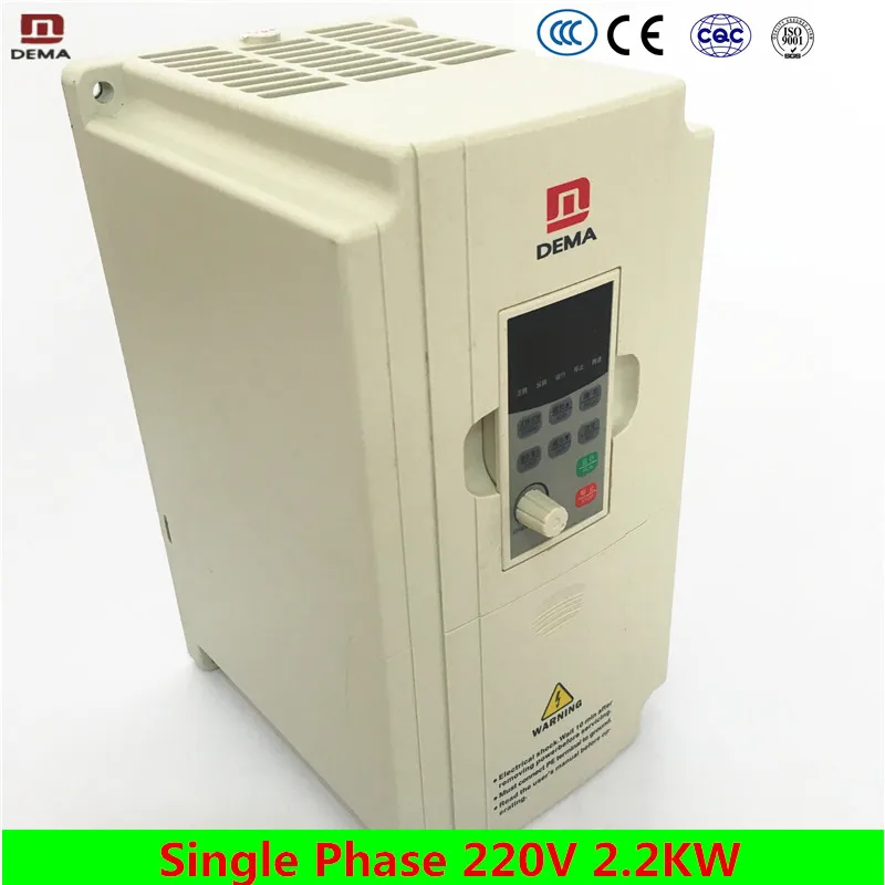 DEMA D5M Series Light Duty 2.2KW Power 11A Single Phase 220V Input VFD AC Motor Speed Frequency Inverter Three Phase 220V Output