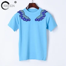 ORDEESON блёстки цветок вязальный резервуар пуловеры укороченный Топ Футболка женская белая женская одежда Забавные футболки Rave Kawaii