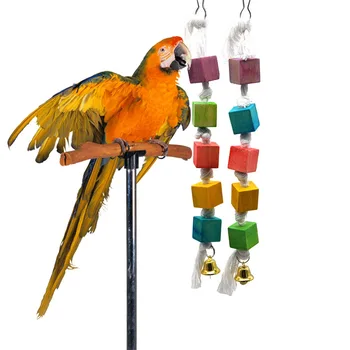 

2018 New Parrot Nibbled on Wooden String Toy Pet Bird Supplies Cage Accessories