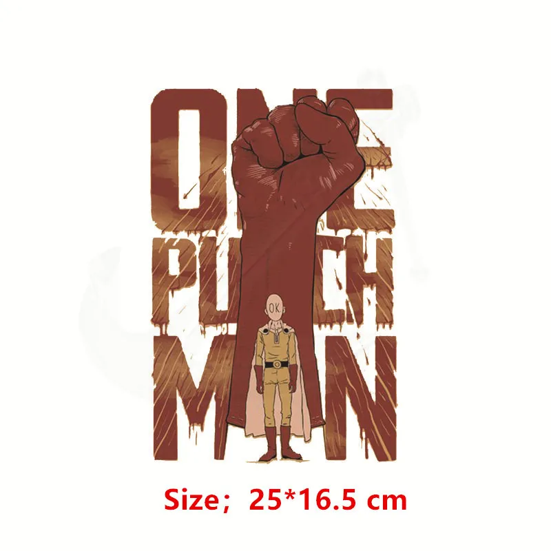 Популярный Аниме ONE PUNCH-MAN патч для одежды 25*16,5 см Железный На заплатках Diy футболки Платья термопереводная наклейка