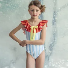 Yangmaile/полосатое бикини для маленьких девочек; Купальник; купальный костюм; пляжная одежда; de bain femme Y