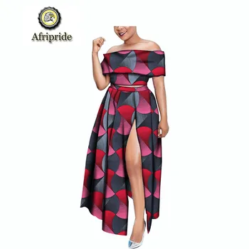 

2019 africa new style for woman AFRIPRIDE ankara print private custom pure cotton suits for women dashiki bazin riche S1826013