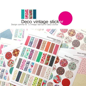 

6 sheets/lot deco vintage floral paper sticker decoration decal diy album scrapbooking sealing sticker kawaii stationery