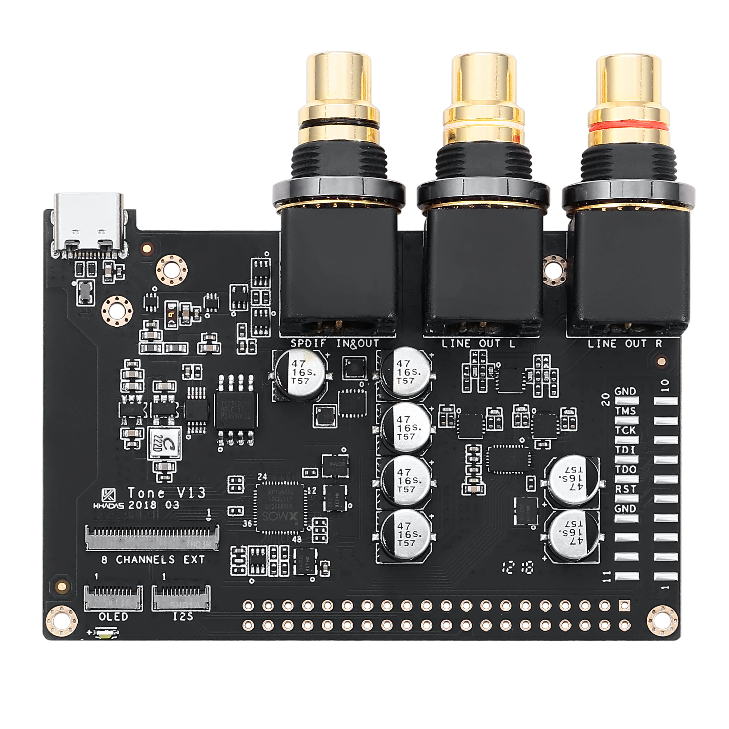 Billige Khadas Ton Bord ES9038Q2M USB DAC Hallo Res Audio Entwicklung Board mit XMOS XU208 128 QF48
