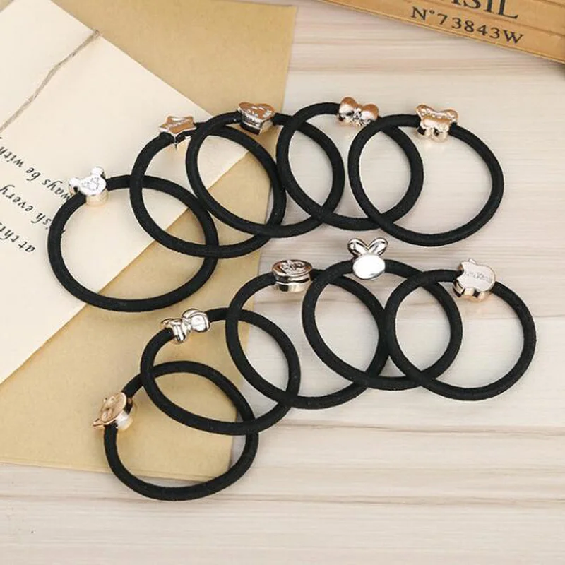 

1Pcs new gold beads hair ring tie hair band hair band