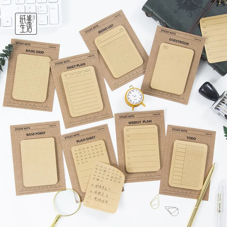 

Week Plan List Grid Multi-function Self-Adhesive N Times Memo Pad Sticky Mini Notes Bookmark School Office Supply