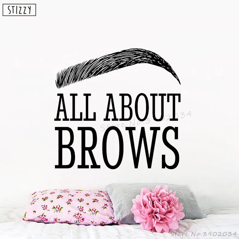 STIZZY Wall Decal Eyebrows Girls Beauty Salon Vinyl Wall Stickers
