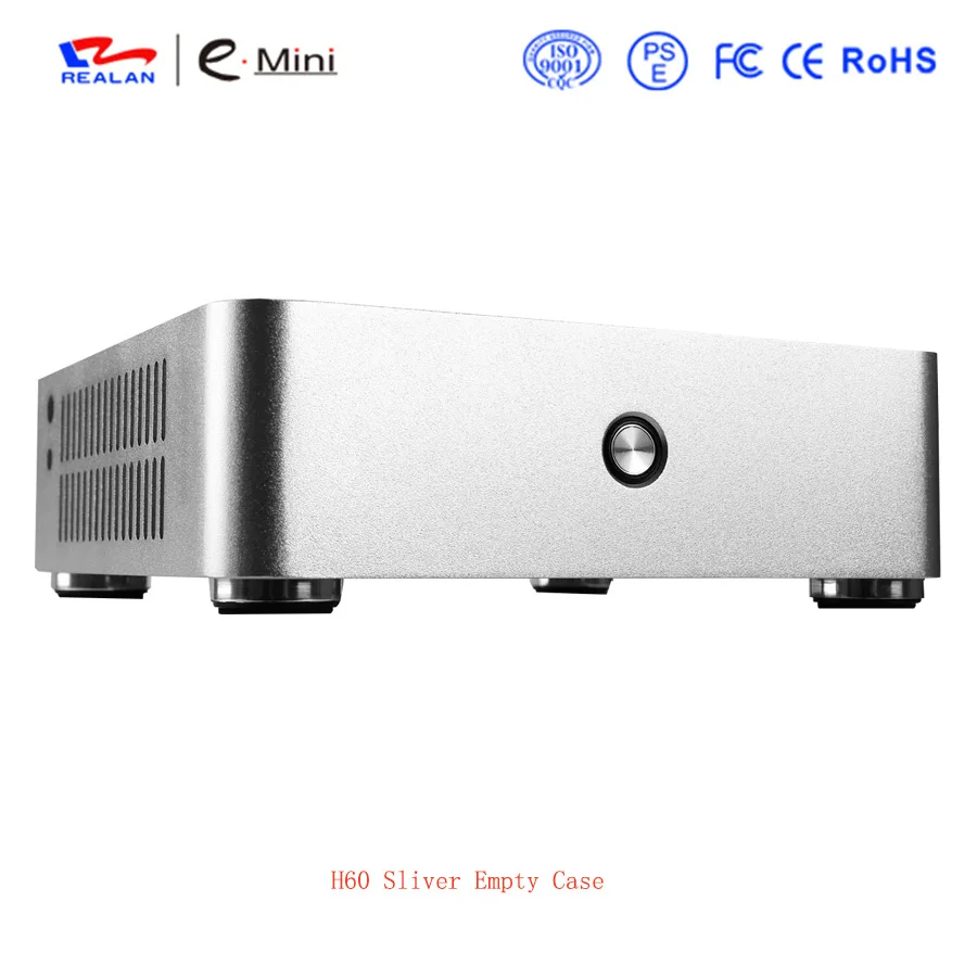 Realan H60 компьютерный чехол ПК с алюминиевым корпусом HTPC для mini ITX материнская плата без источника питания - Цвет: Silver Empty Case