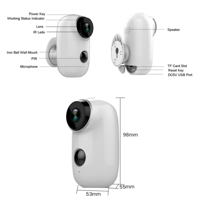 Беспроводная камера видеонаблюдения беспроводная с аккумулятором Wi Fi 1080P