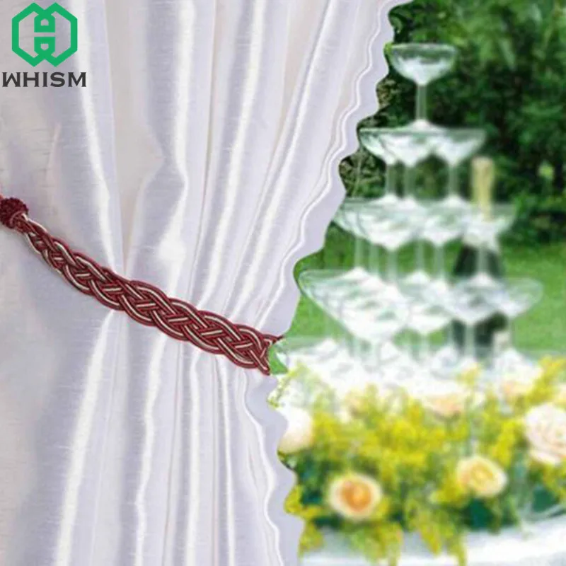 

WHISM 2PCS Polyester Curtain Tiebacks Braided Curtains Rope Window Decorative Tiebacks Cortinas Holdbacks Curtain Accessories