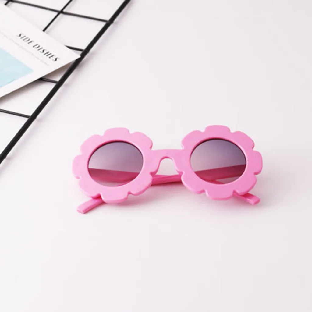 Hot Sale Summer Cute Sun Flower Kids Children Baby Boy Girl Soft Plastic UV400 Classic Vintage Holiday Sunglasses Headwear Acc