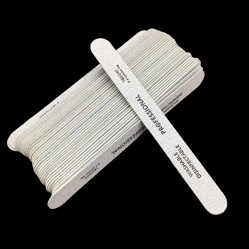 10pcs/lot Grey Double Side Wooden Nail Files Disposable 180/240 Dispoable Sanding Manicure Tools For Nail Gel Polish Files