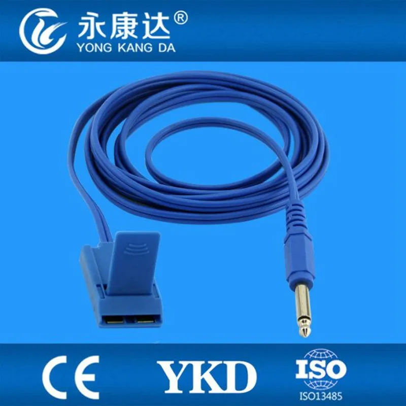 

10PCS/Lot Compatible with 6.3 plug ESU plate cable,reusable ESU patient cable,CE and ISO13485 certificates