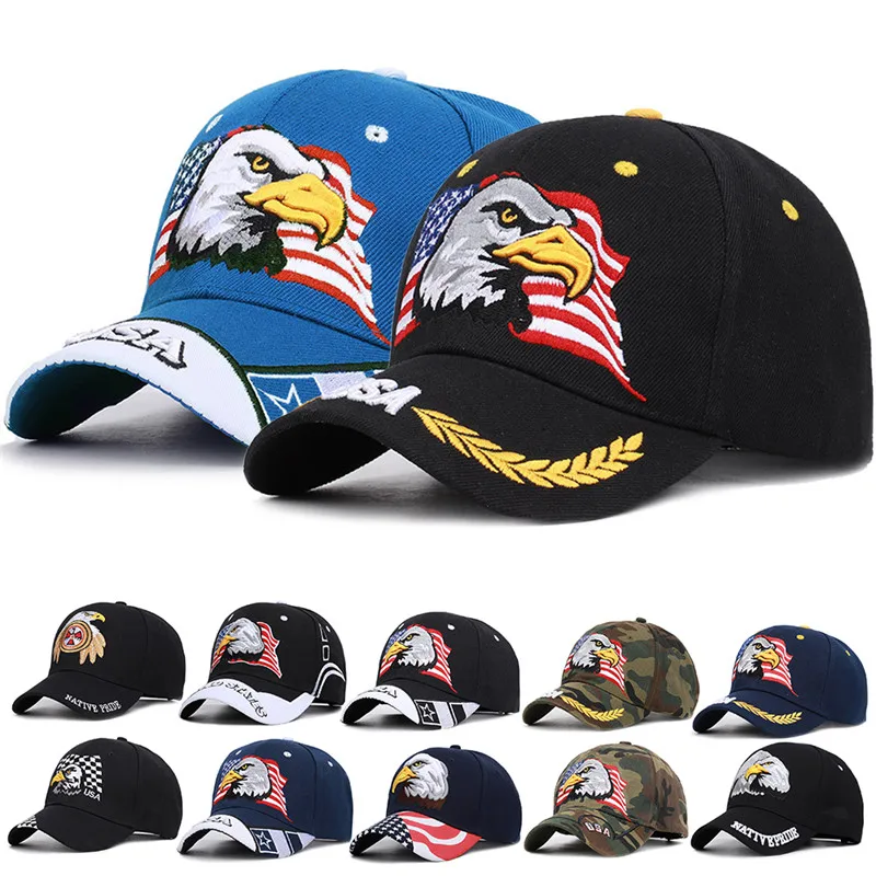 Горячая Регулируемая 1 шт. спортивная шапочка унисекс американский флаг бейсбольная кепка с рисунком орла Повседневная Солнцезащитная шляпа для гольфа бейсболка идеальный подарок
