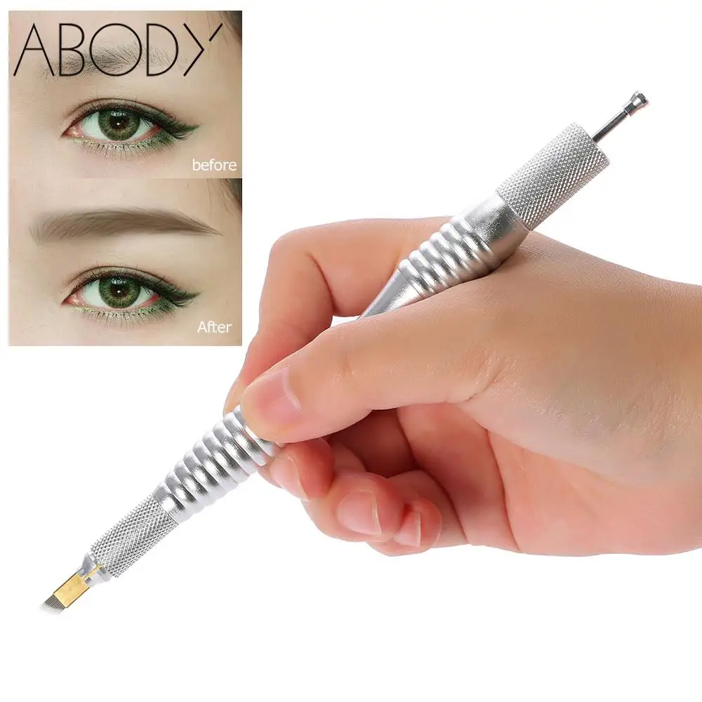 Dual head Manual Eyebrow Tattoo Pen Permanent Makeup Cross Shape