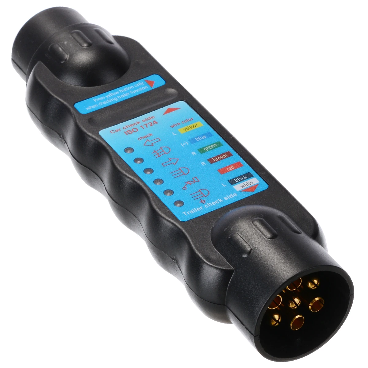 Universal Towing Trailer 7 Pin Plug Socket Connection Tester 12V Wiring Circuit Light Tool Unit Diagnostic Tools