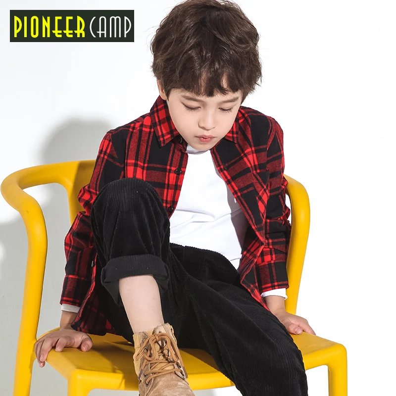 Pioneer camp/новые рубашки в клетку для мальчиков Детские Модные школьные детские