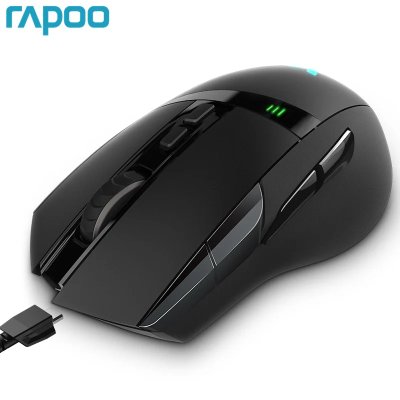 

Rapoo VT350 Rechargeable Wireless/Wired Modes Gaming Mouse 11 Programmable Buttons RGB Lighting PMW3325 Engine For PUBG LOL FPS