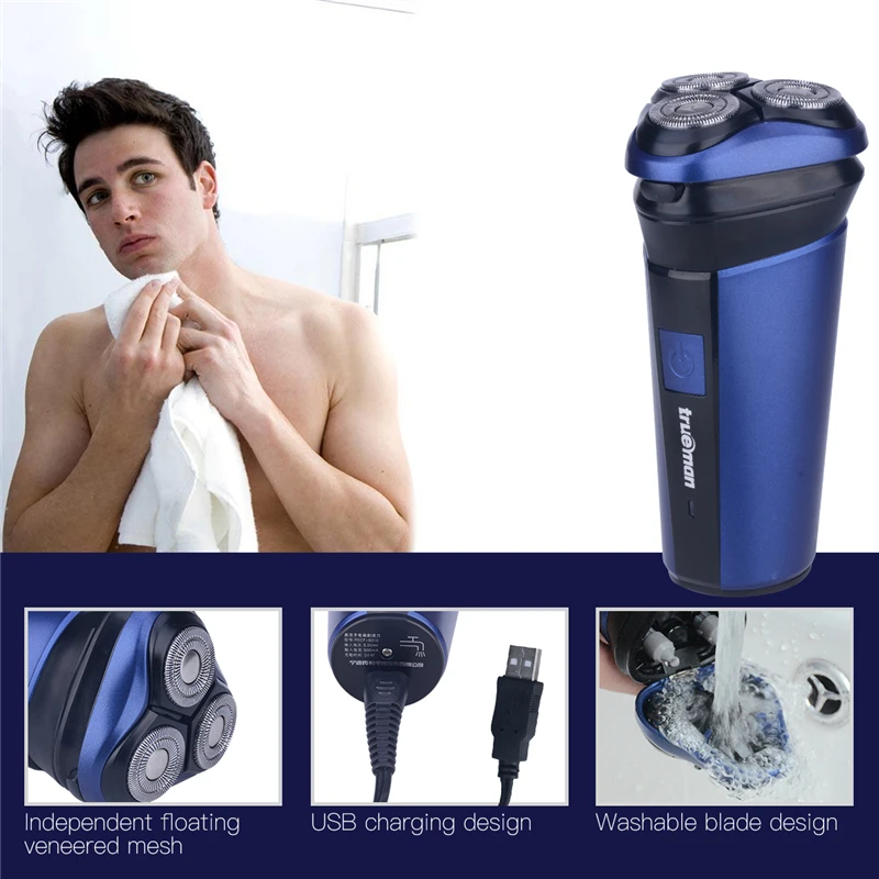 

USB Rechargeable Wet/Dry 3D Shaver For Men Electric Shaver Razor Men's Facial Shaving Machine Waterproof Beard Trimmer Barbeador