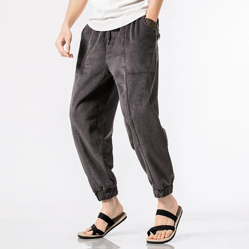 fashion Full Sportswear Casual Elastic Cotton Mens Fitness Workout