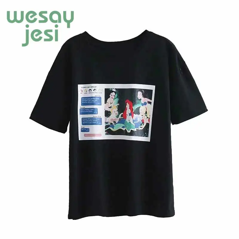 

summer 2019 t-shirt women england style print regular o-neck t shirt women tops plus size