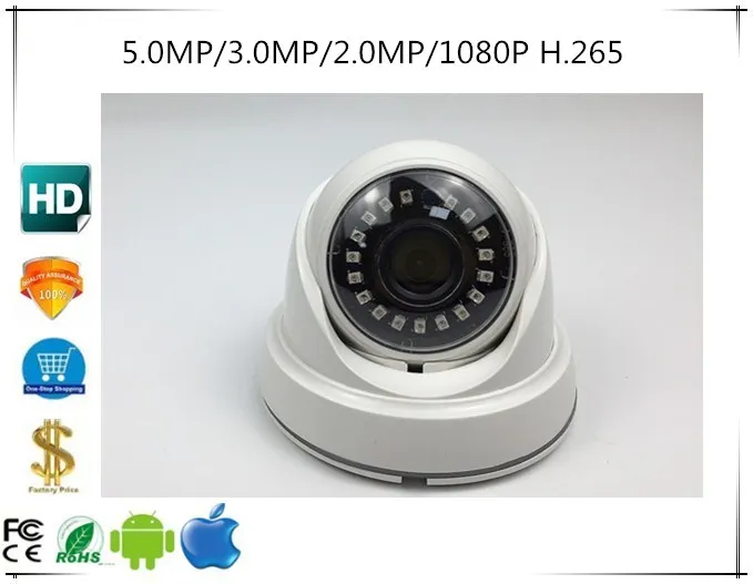 

5.0MP 4.0MP 3.0MP 2.0MP H.265 IP Plastic Dome Camera Indoor 2592*1944 XM550AI+SC335E Onvif CMS XMEYE IRC NightVision P2P