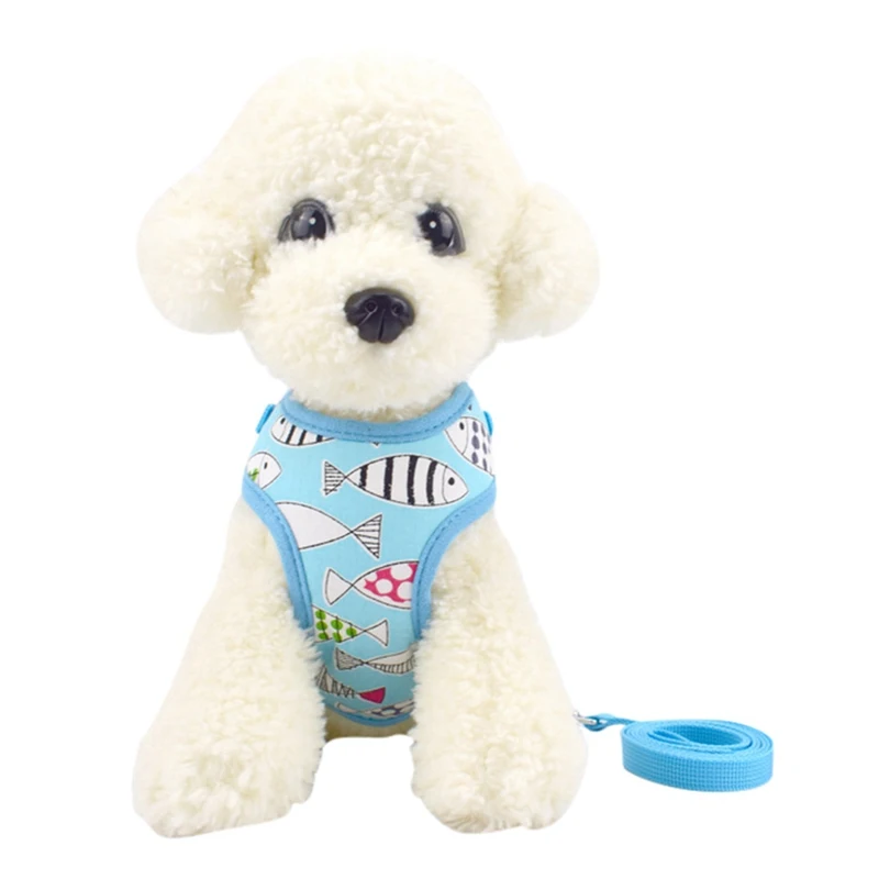 

Soft Mesh Pet Puppy Dog Harness Leash With cartoon decoration for Small Medium Dogs Chihuahua Yorkie Teddy S M L