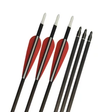 12 Pcs 30 inch Carbon Arrows Spine 300 I.D. 6.2mm Screw Point hunting hunt shooting practice archery bow