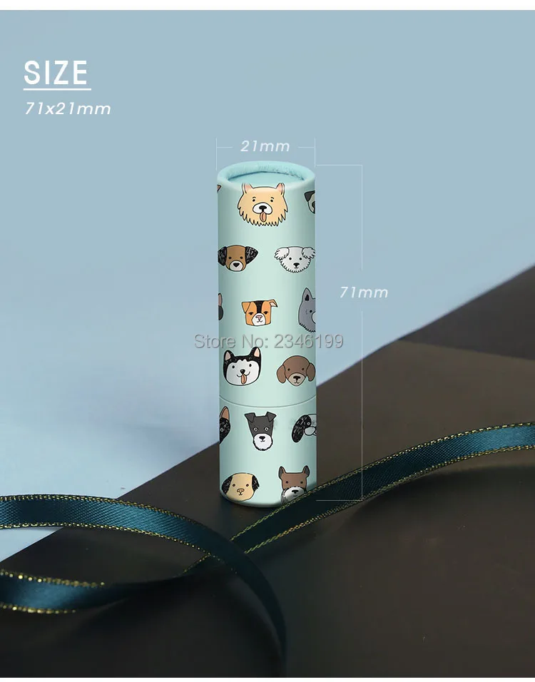Empty Lipstick Tube 12.1mm Blue Dogs Lipbalm Tube Cosmetic Container Cute Lipbalm Tube Empty Papery Lipstick Container (4)