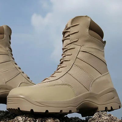 Открытый Tekking сапоги Для мужчин женский, черный Пешие прогулки обувь для охоты; Botas Tacticas; Militar Hombre Для мужчин горные ботинки тактические армейские ботинки - Цвет: Sandy