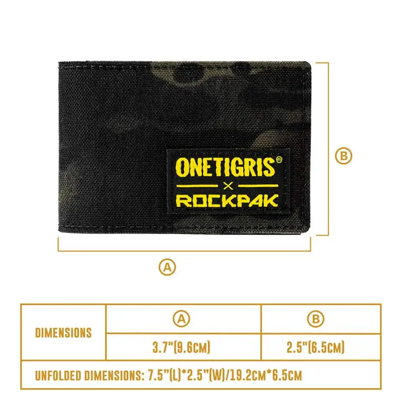 Черный OneTigris ROCKPAK держатель для карт EDC сумка минималистичный Портативный кошелек Дорожный комплект мини-кошелек - Цвет: Черный