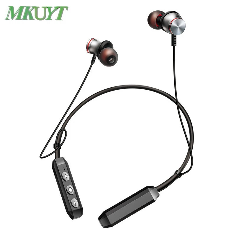 

MKUYT Magnet Wireless Running Sport Bluetooth 4.1 Earphone Headphones with Mic Handsfree Stereo Earbuds Neckband Headset