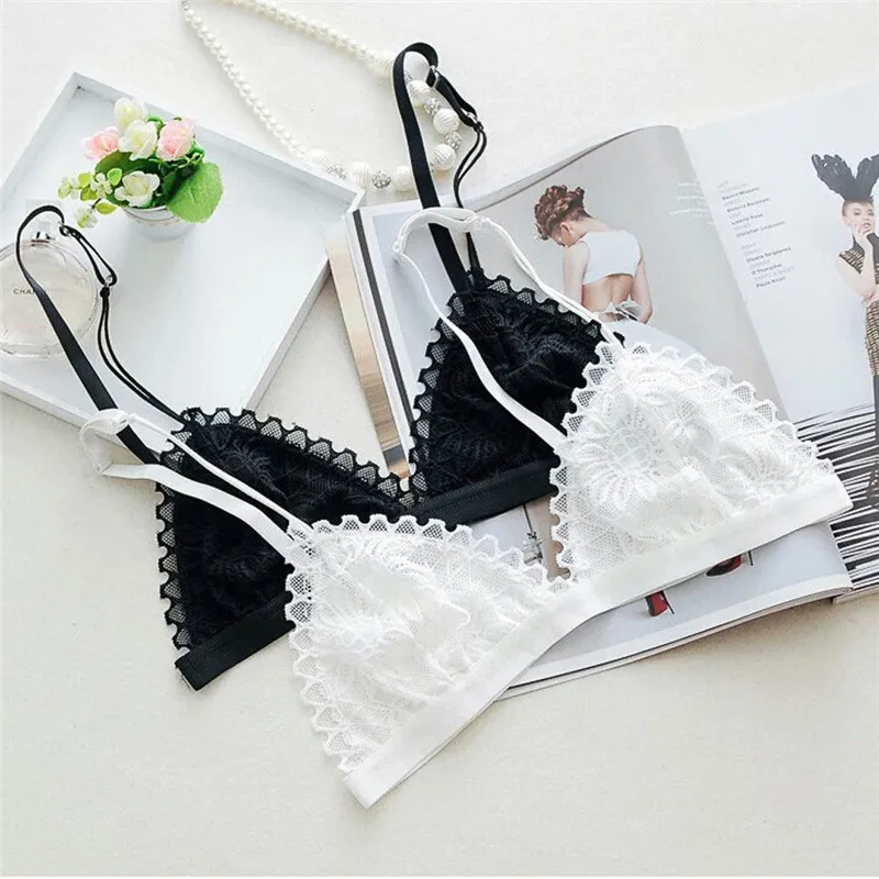 Buy Lace Floral Lace Halter Bralette Lined Bra Tanks