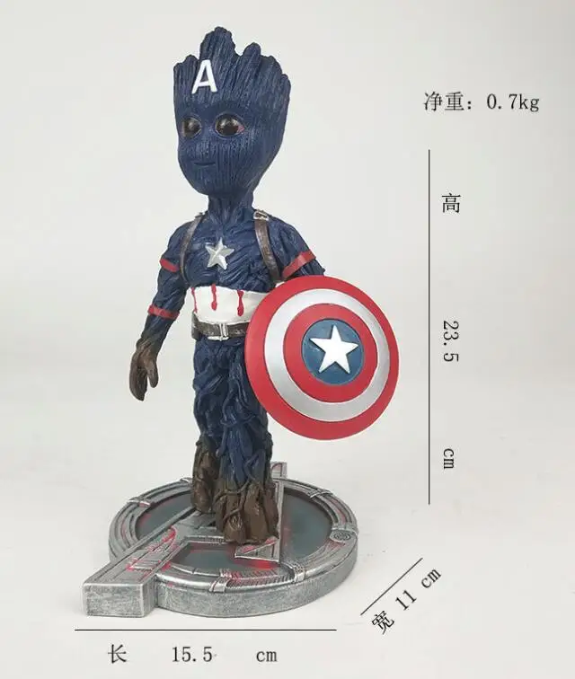 Marvel стражи Галактики Мстители дерево человек Косплей Тор и Дэдпул капитан